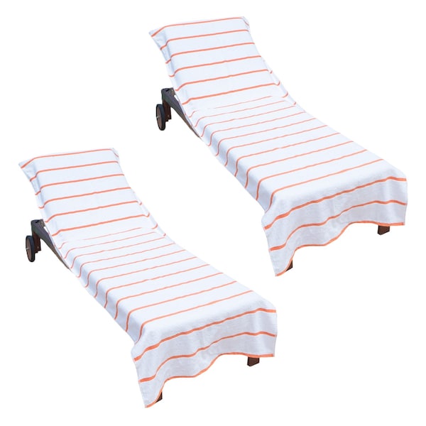 Chaise Lounge Covers Orange, 2PK